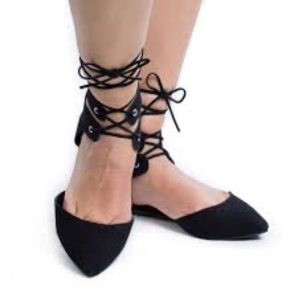 Breckelles Shoes - Breckelle's Gladiator Lace Up Flats Mules